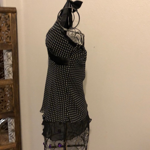 Black and white Polka Dot Halter Too size medium - Picture 5 of 8